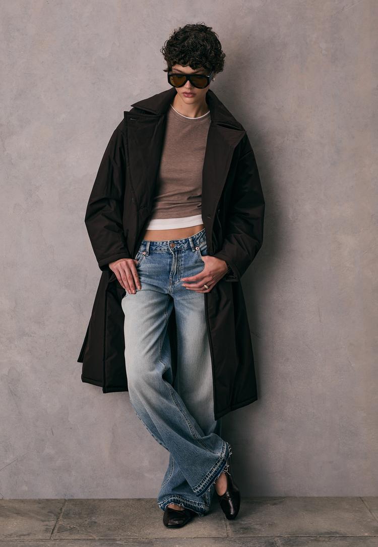long quilted trench coat