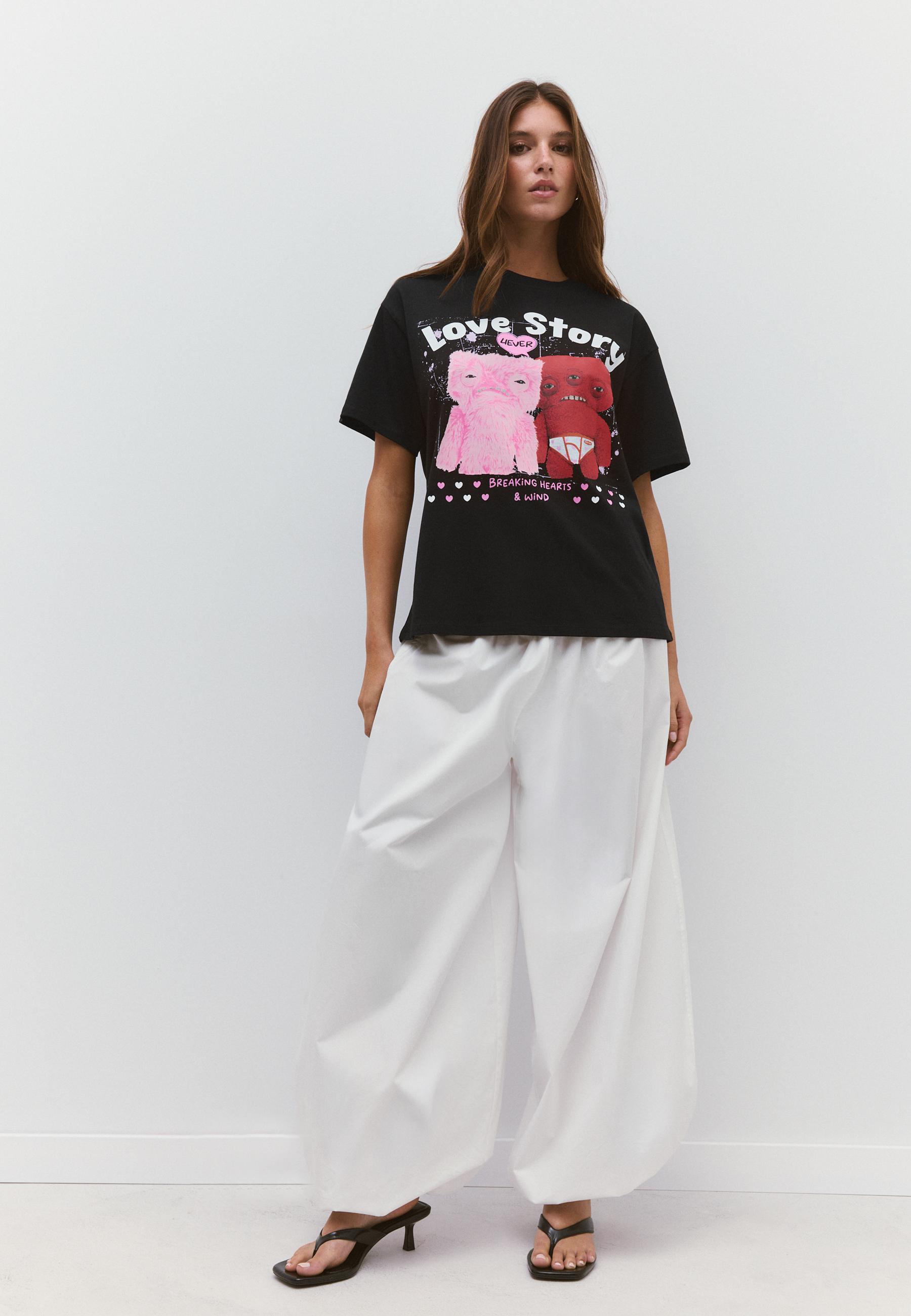 Oversize baskılı t-shirt - Görsel 3