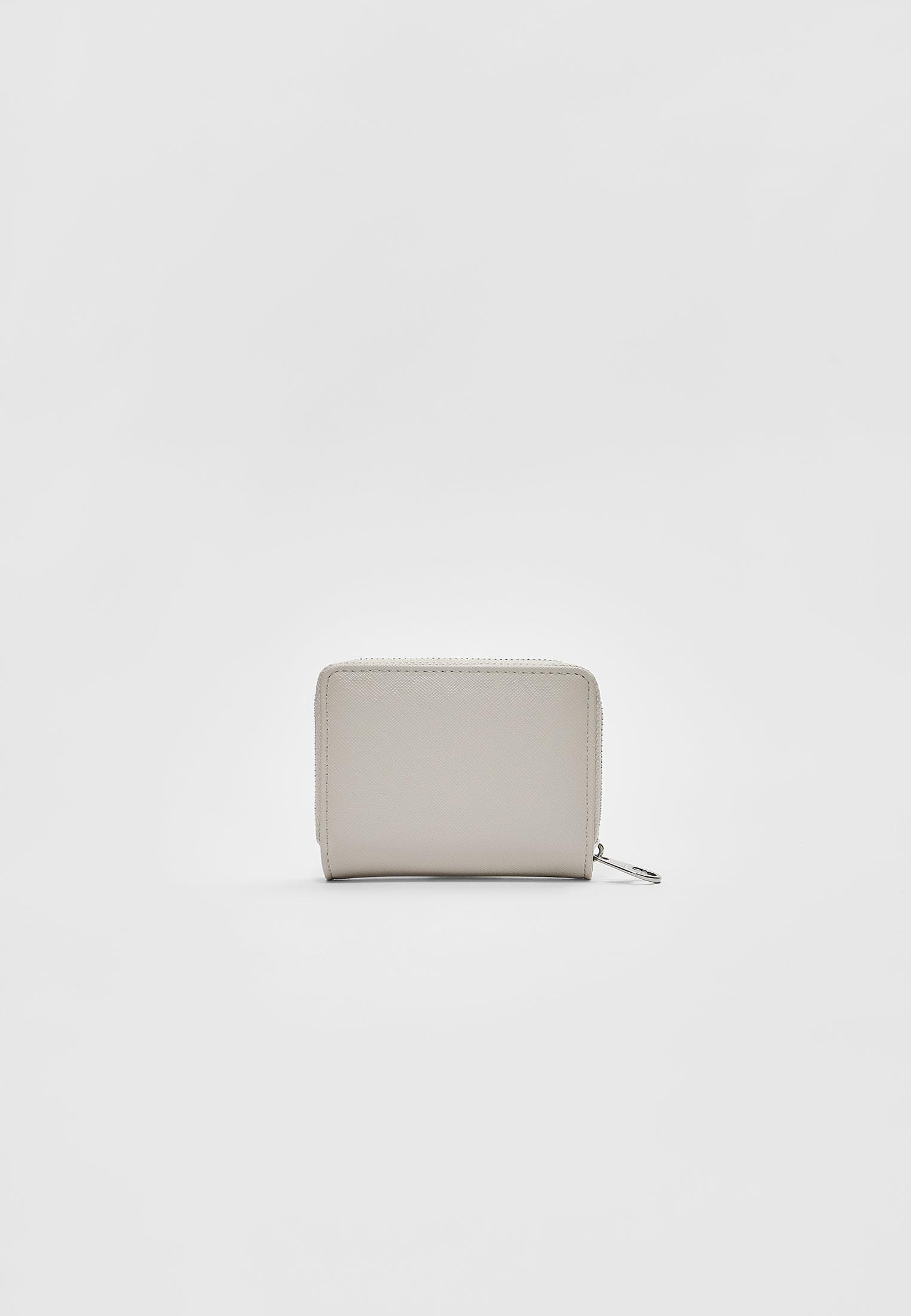 Rectangular zip-up purse — Ecru