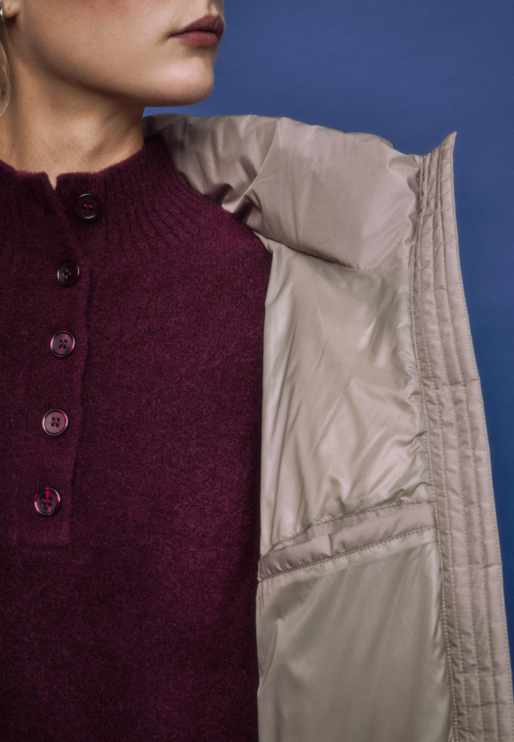 Basic hooded puffer jacket — Brown