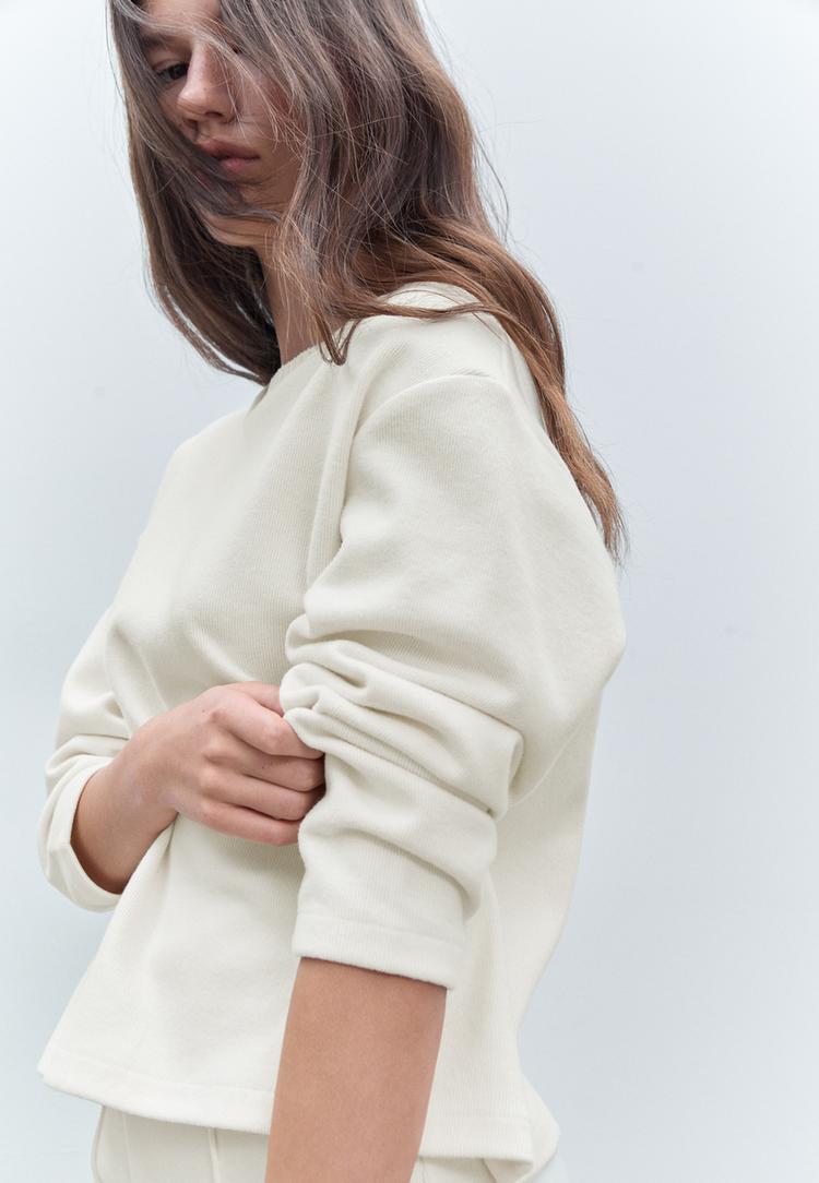 t shirt in maglia con collo rotondo