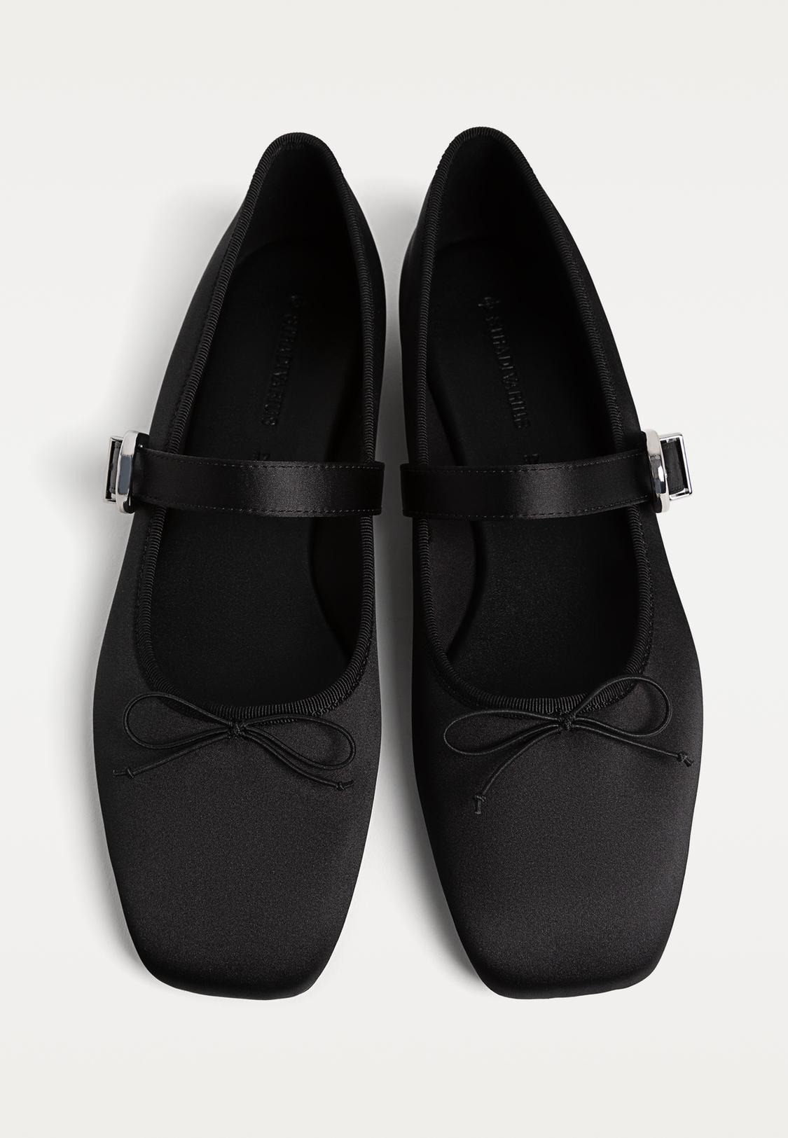 Calzado Bailarinas Mujer Stradivarius Bailarinas Satinadas Lazo