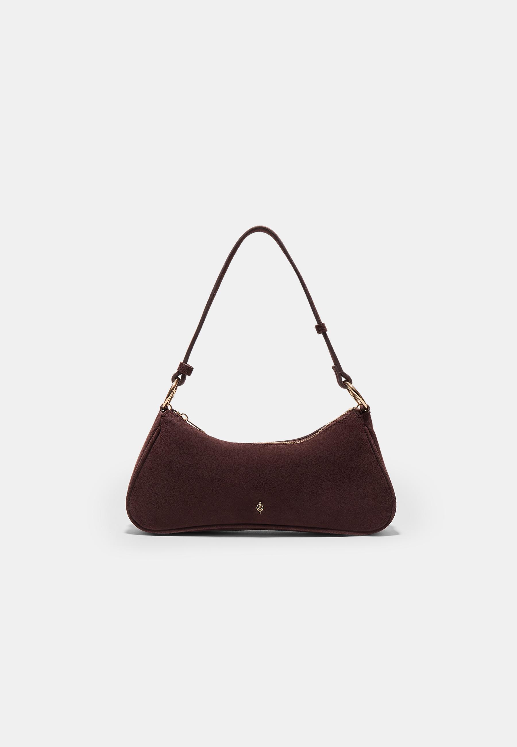 Stradivarius Τσάντα Χιαστί Φεγγάρι 100% Δέρμα Καφέ Os