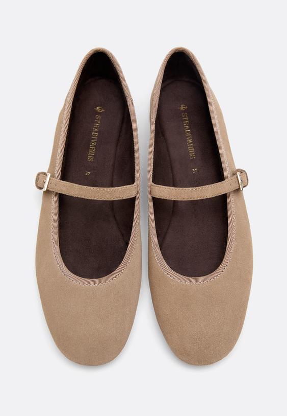 leather mary jane ballet flats
