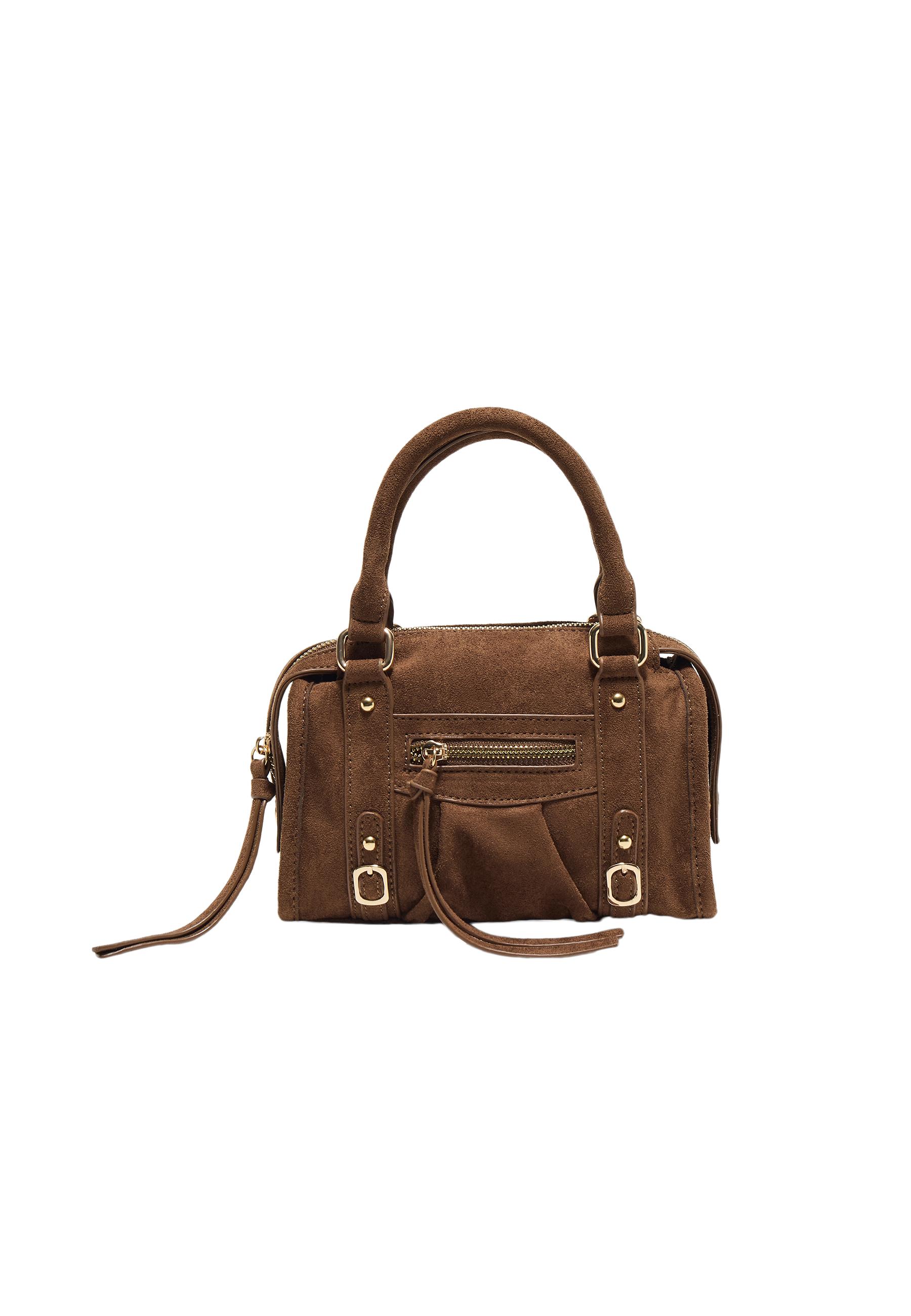 Zipped crossbody bowling bag — Brown