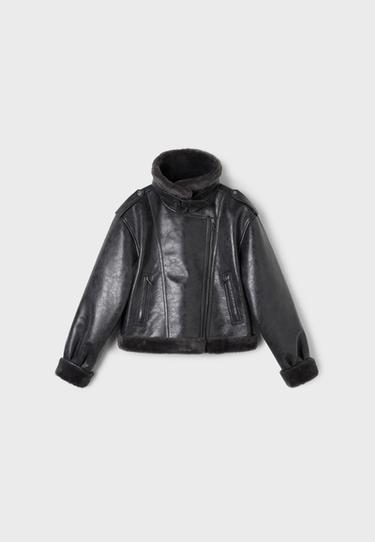 Leather effect double-faced biker jacket — Dark grey 7