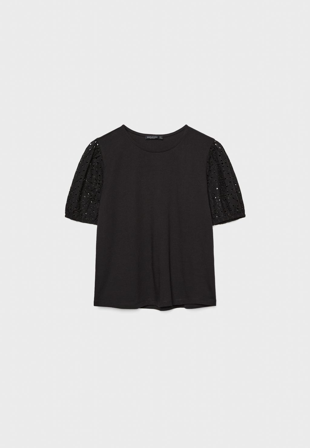 T-shirt à manches bouffantes brodé