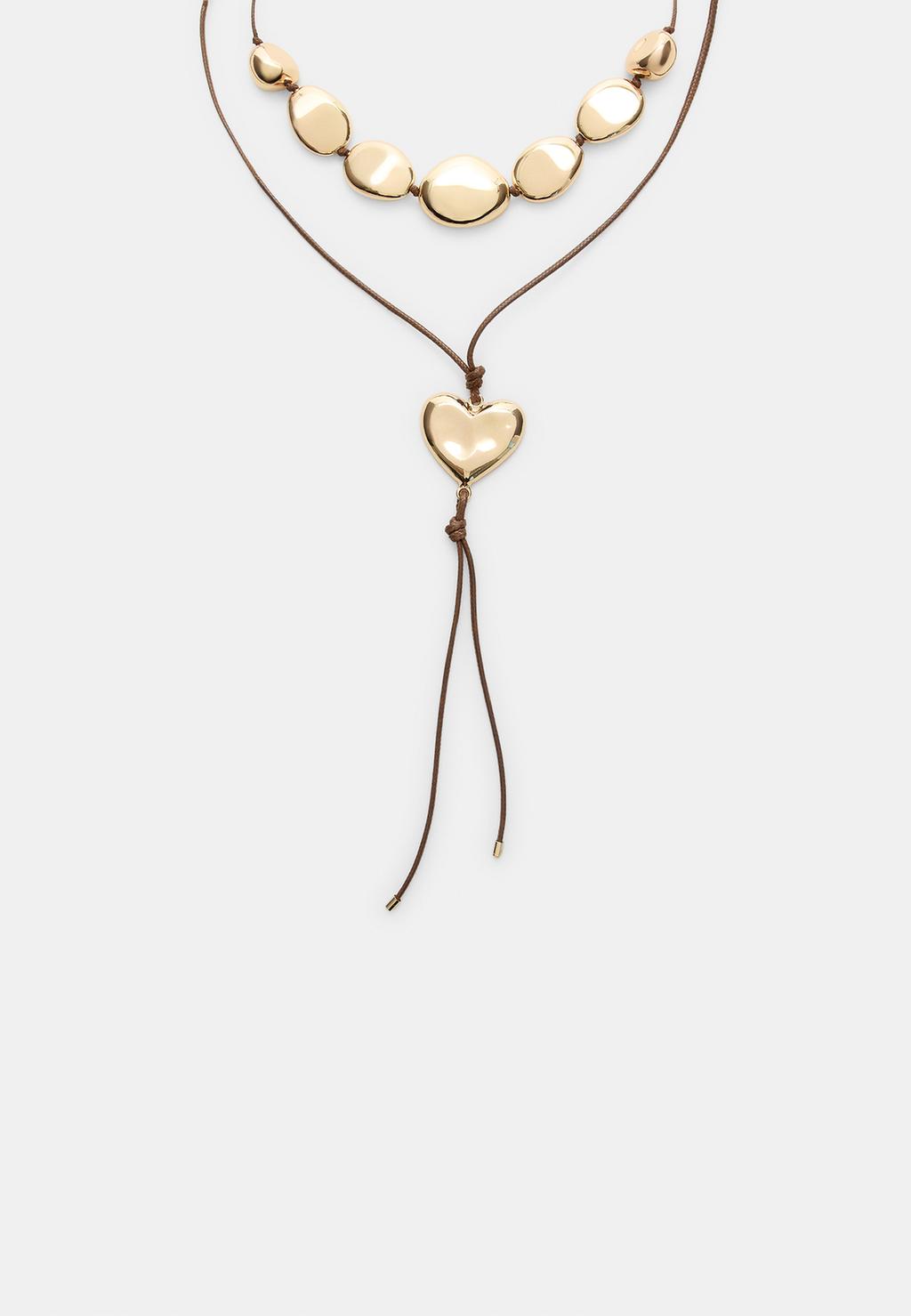 Set di 2 collane lariat con cuore