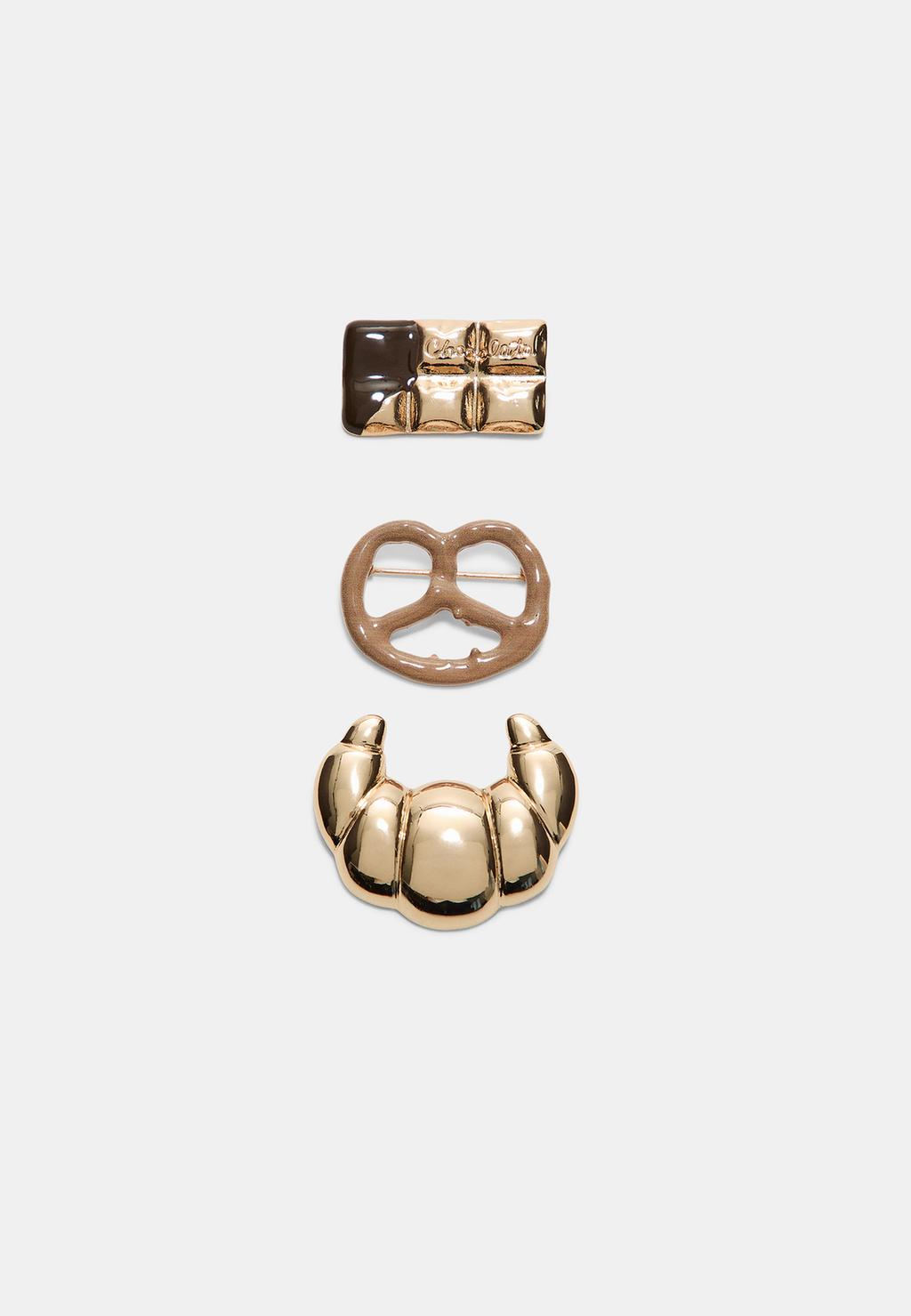 Set 3 pins croissant