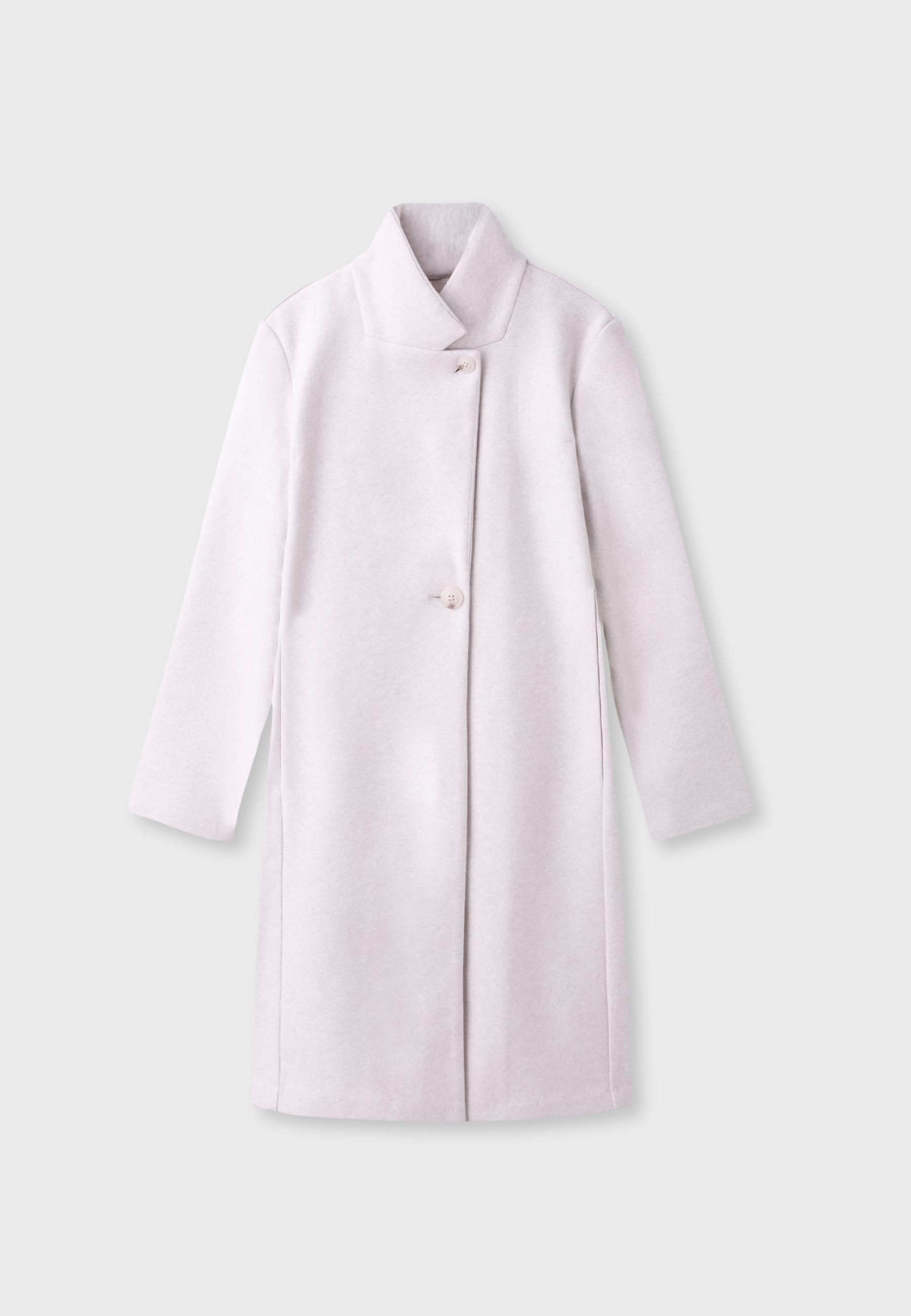Basic soft-touch coat — Ecru