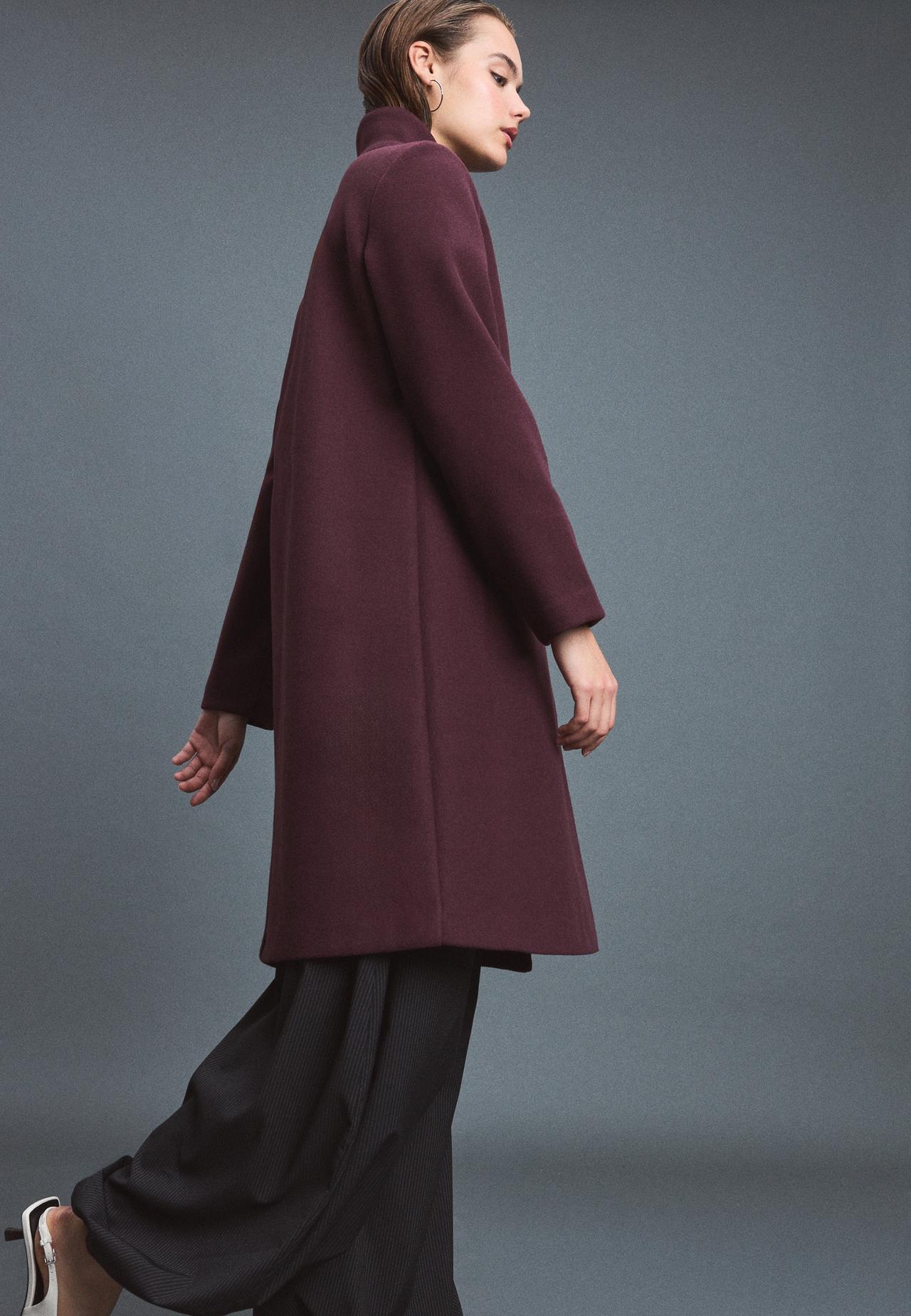 Soft-touch straight coat — Purple