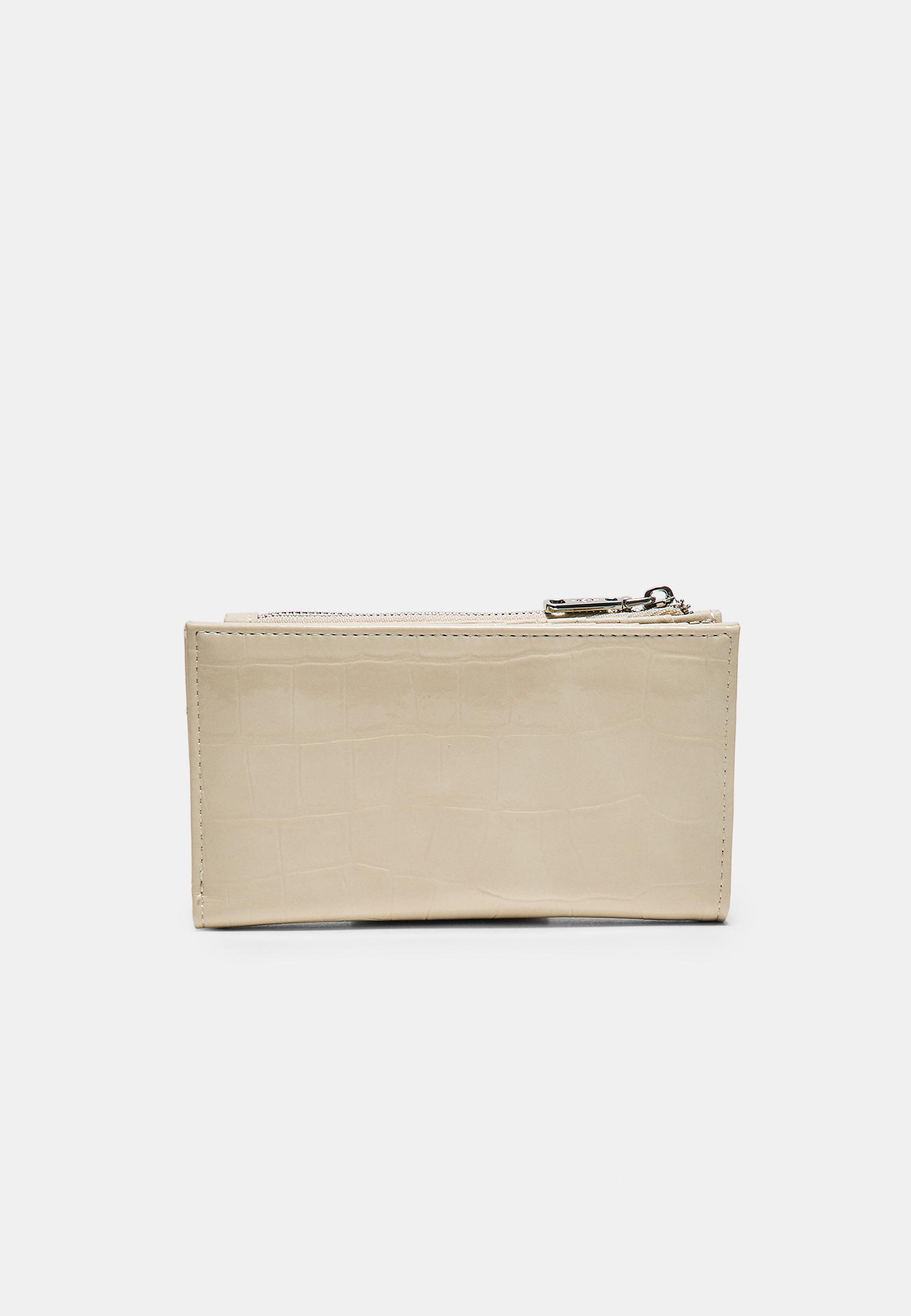 Basic mock croc purse — Ecru