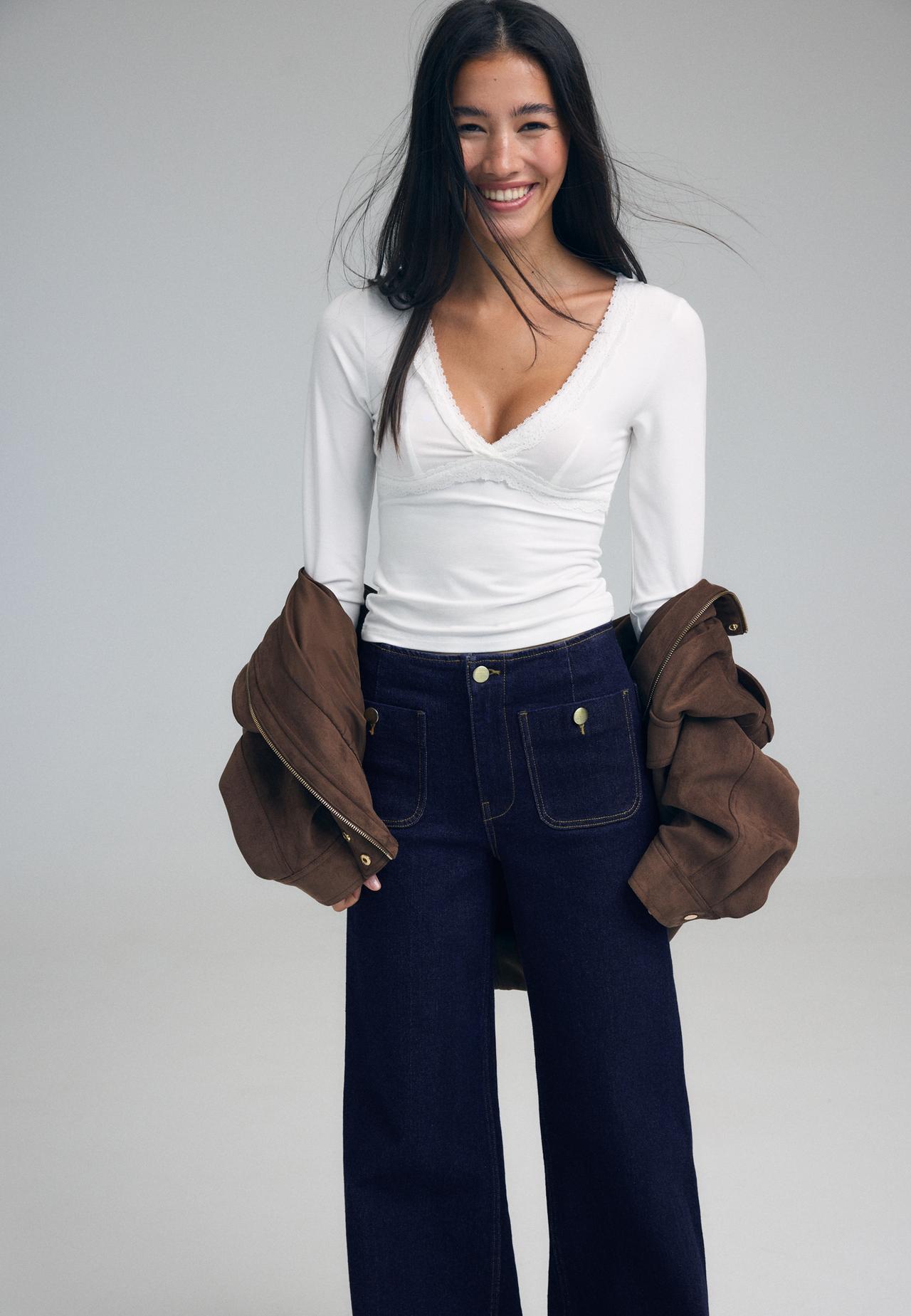 D77 Minimalist jeans with pockets — OVERDYED BLUE DENIM