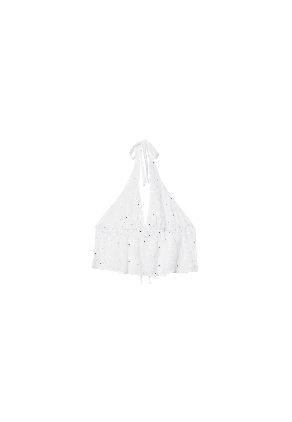 Loose-fitting rhinestone halter top