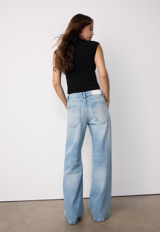 jean taille basse wide leg etoile