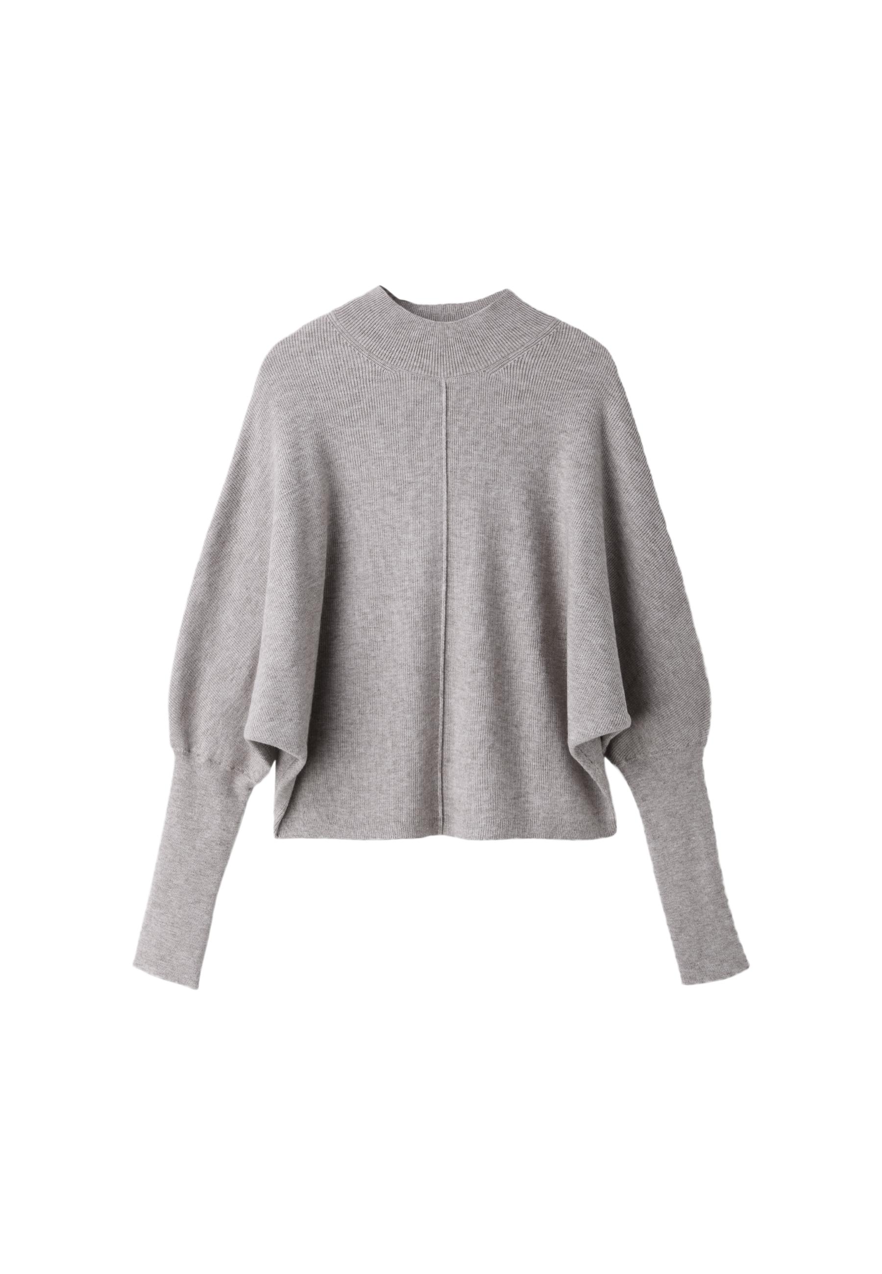 Batwing sleeve mock neck knit sweater — 0-458