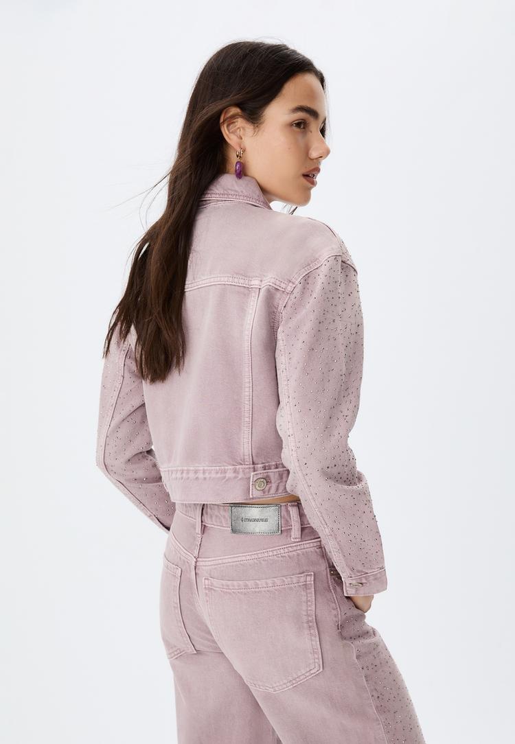 cazadora denim brillos