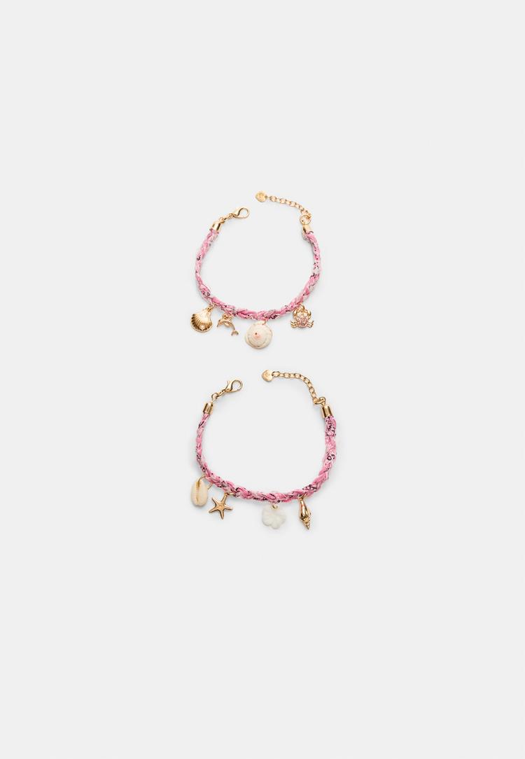 set 2 pulseras cordon bajo el mar