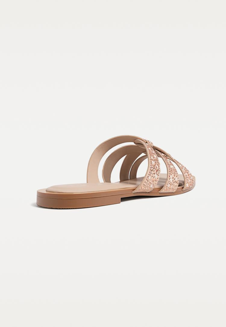 sandalias planas brillos