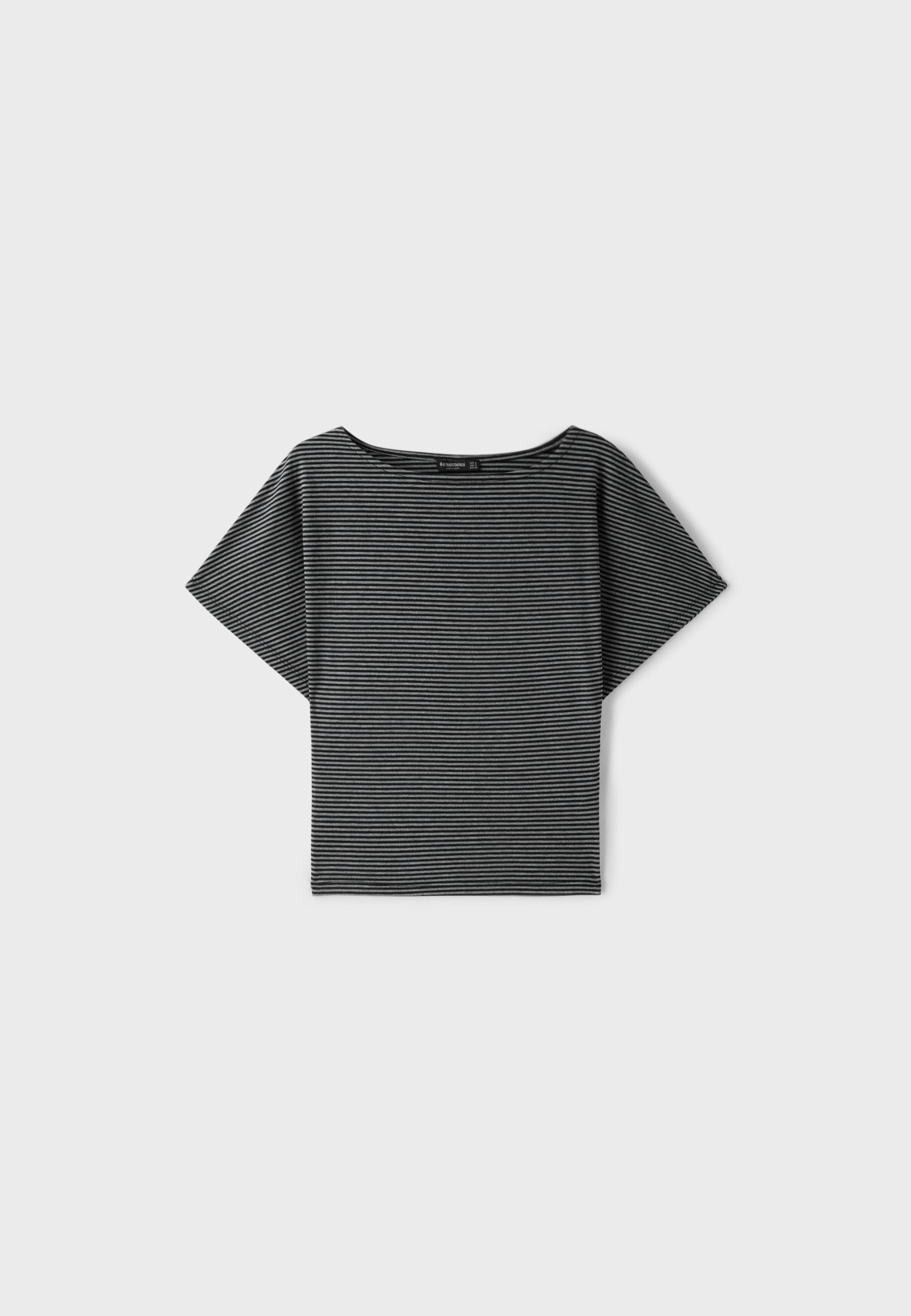 Striped print T-shirt — Dark grey
