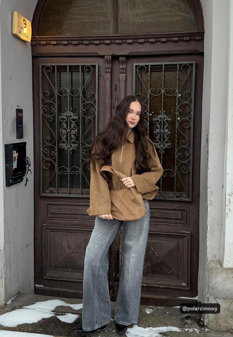 Stradivarius Geantă De Umăr Lucioasă, Moale La Atingere Bej Os