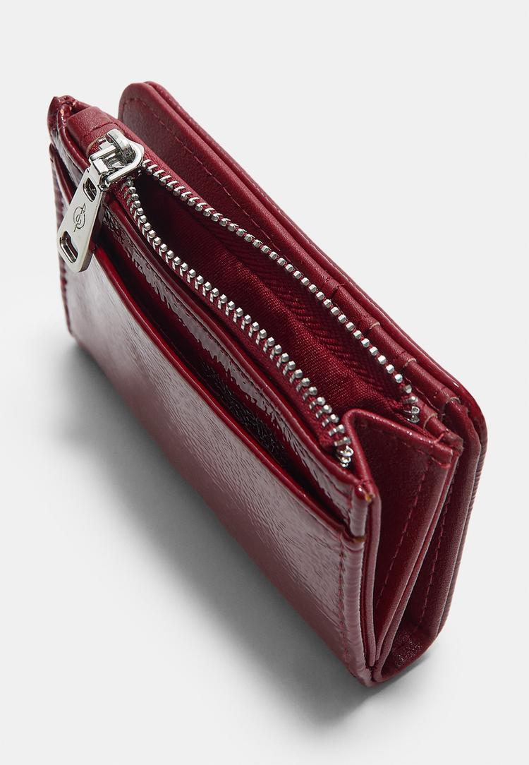 Stradivarius Πορτοφόλι Με Φερμουάρ Κόκκινο Os φωτογραφία