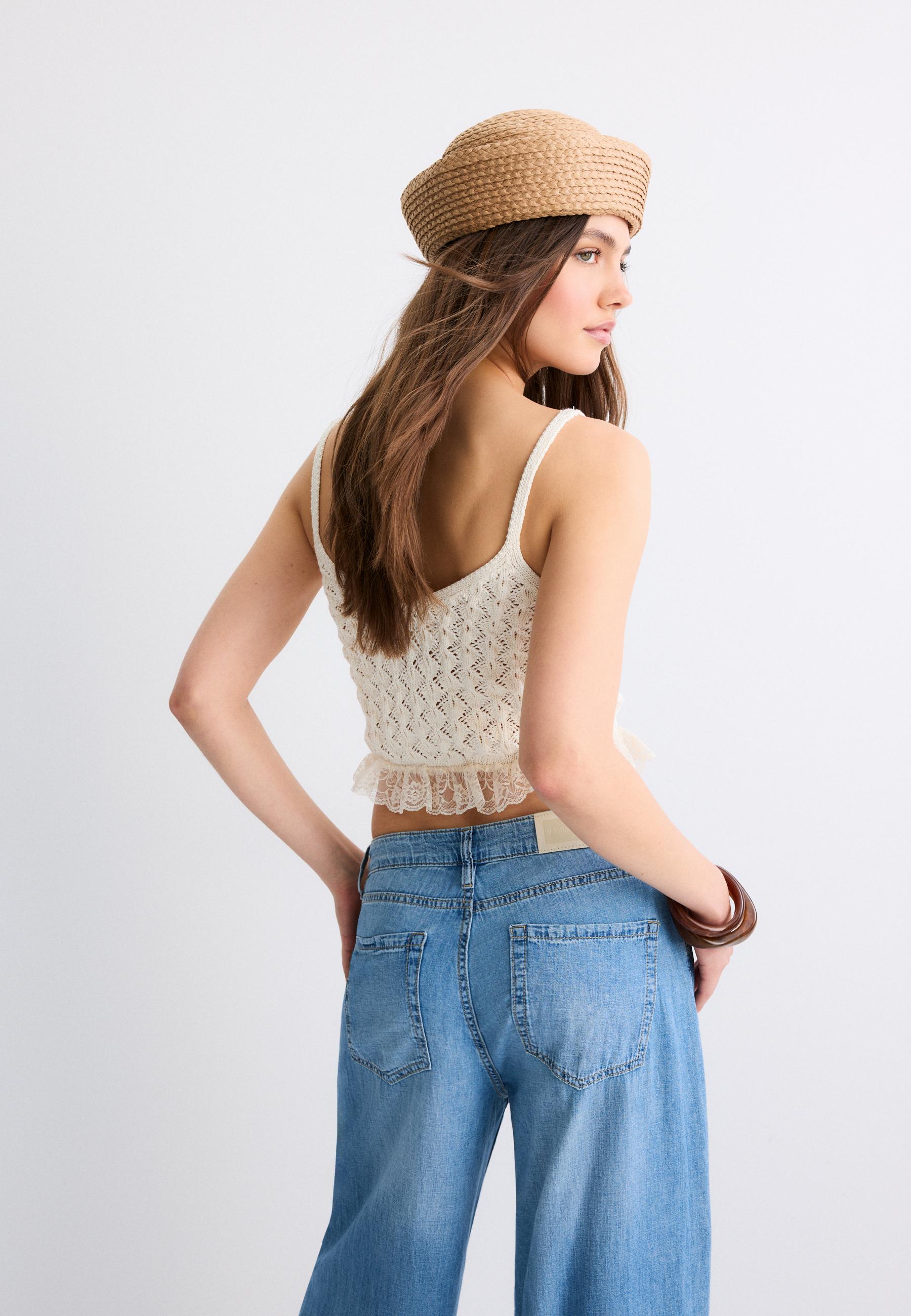 Mixed knit top - Women's fashion | Stradivarius Panamá