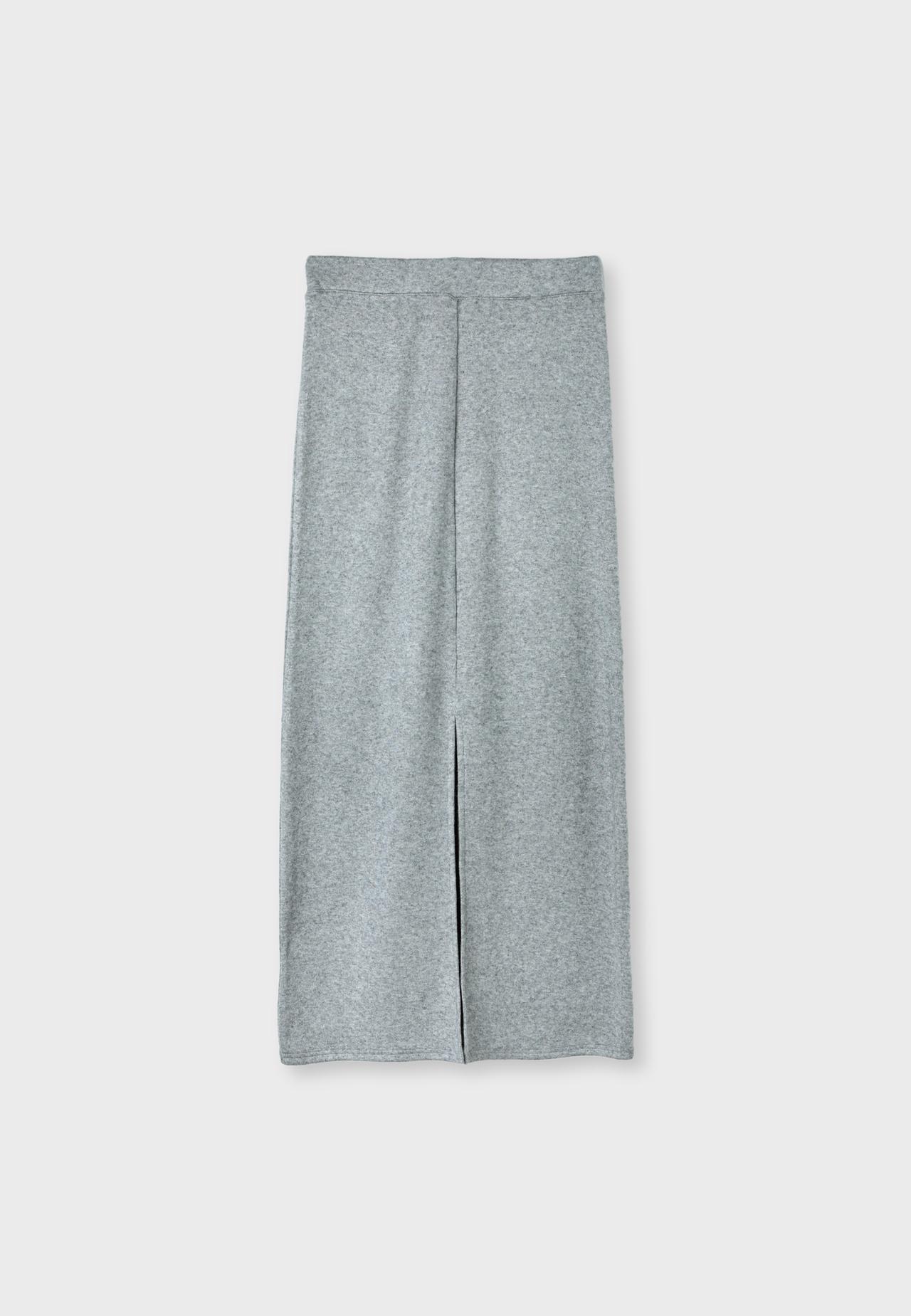 Soft-touch long skirt — Dark grey