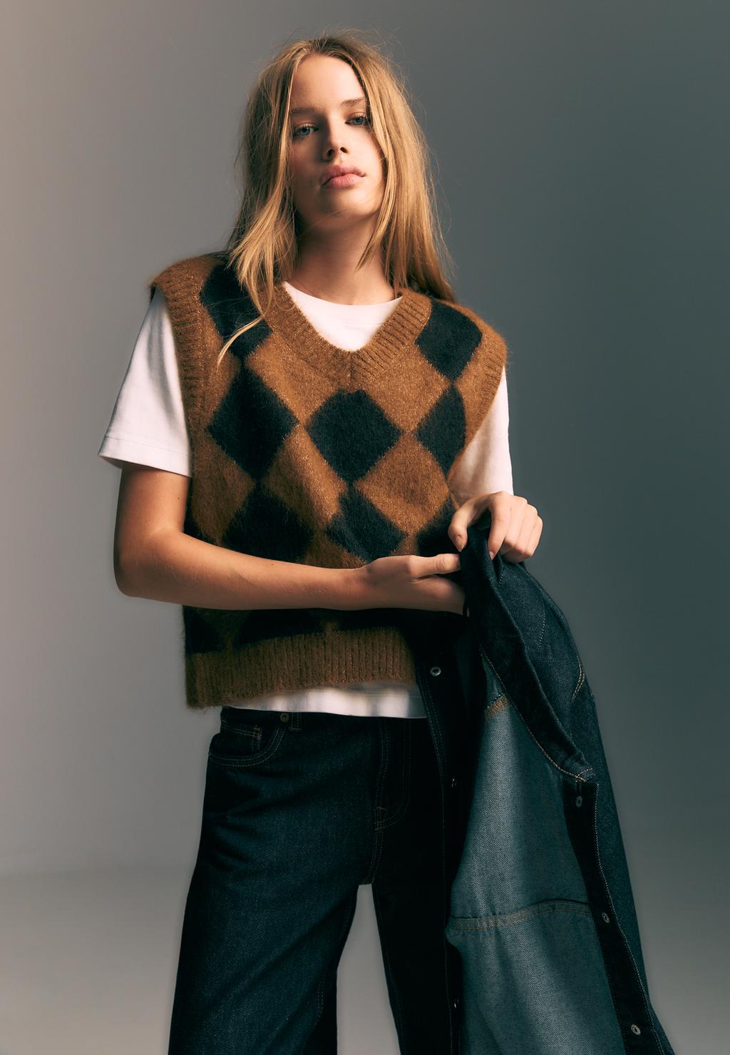 Chaleco punto rombos