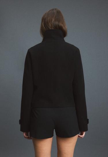 High neck wool-blend jacket — Black 5