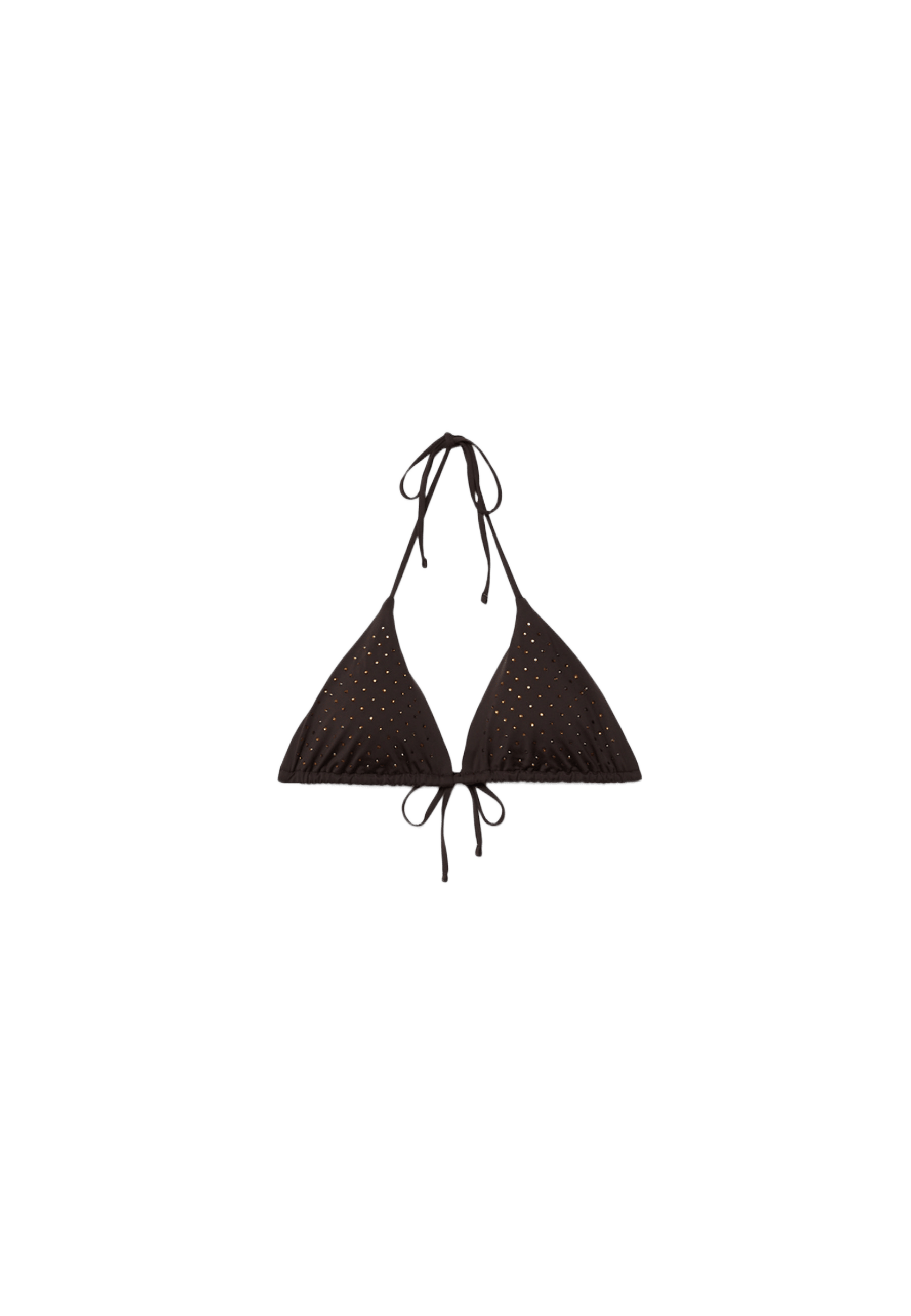 Shimmery triangle bikini top — Brown