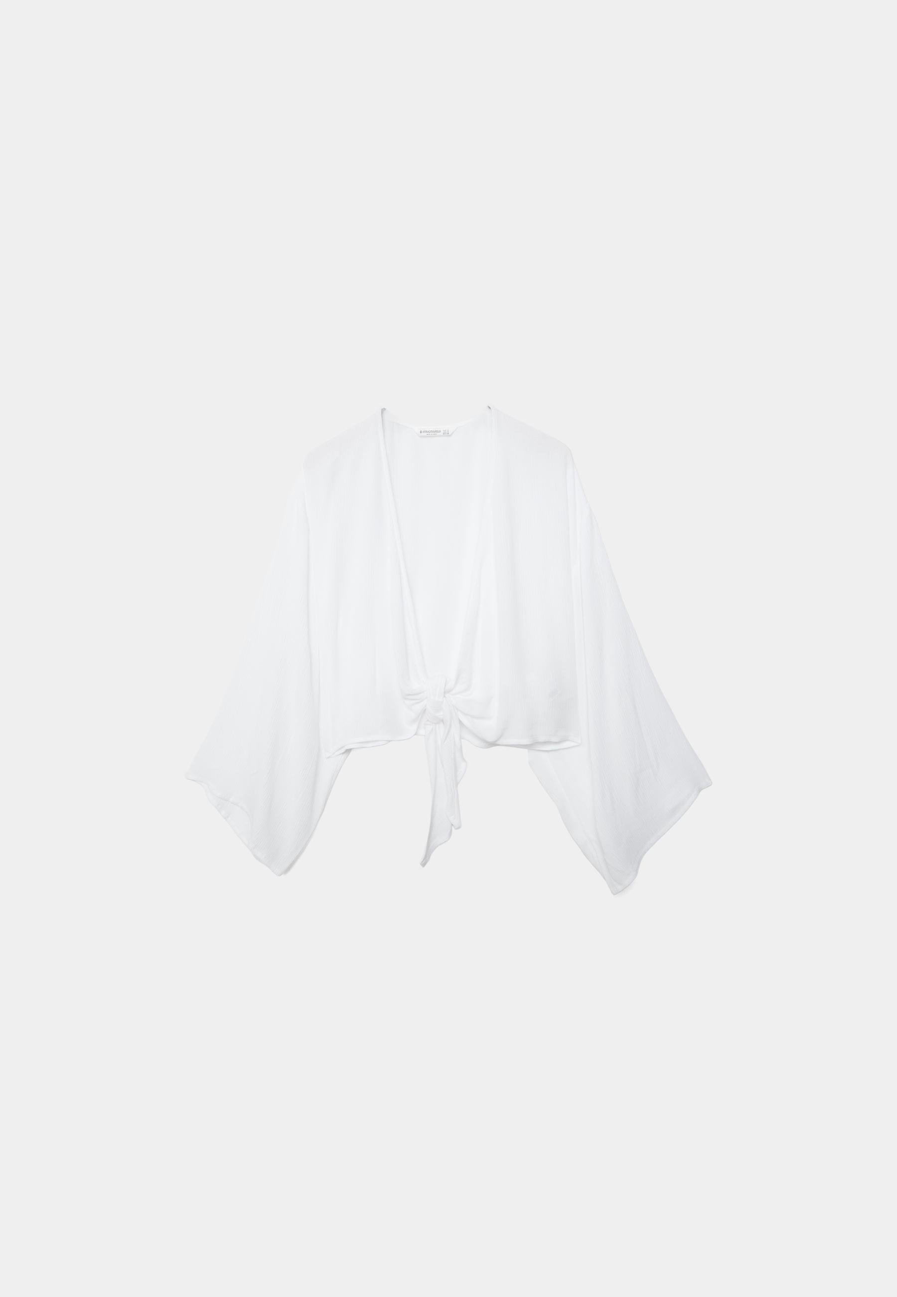 Flowing open blouse — White