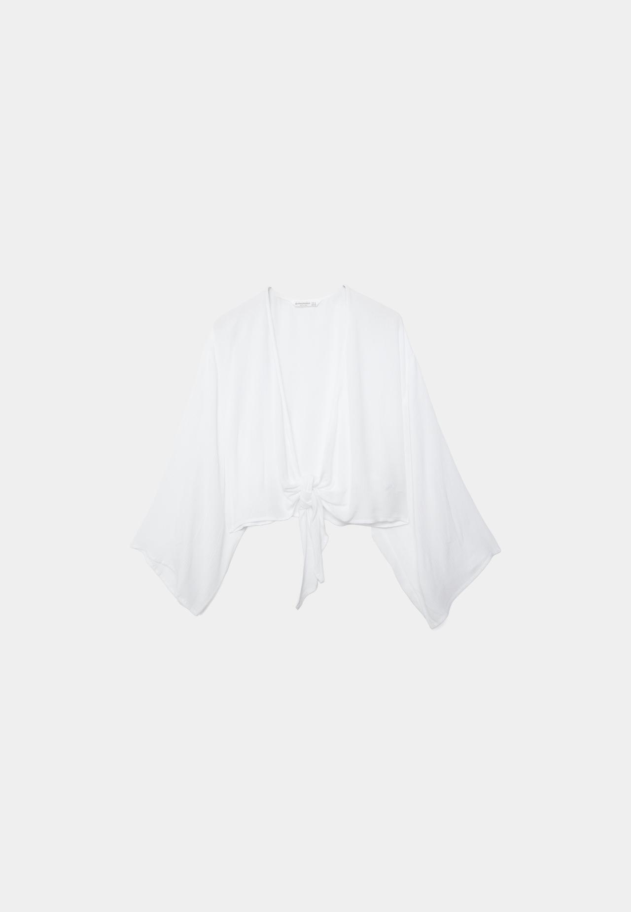 Flowing open blouse — White