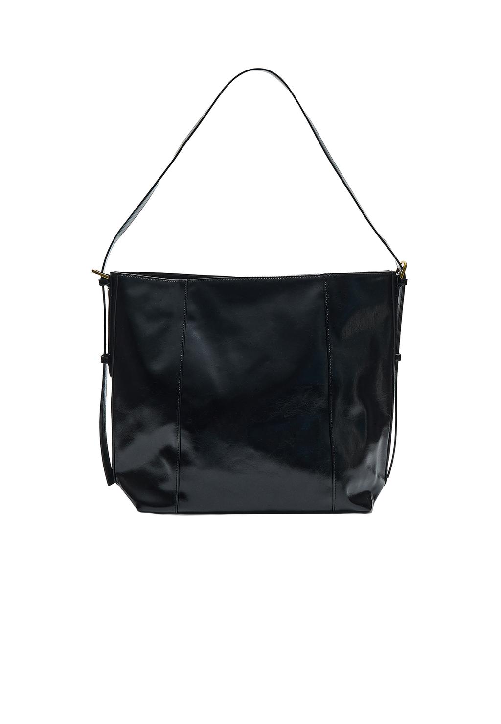 Bucket tas met leereffect