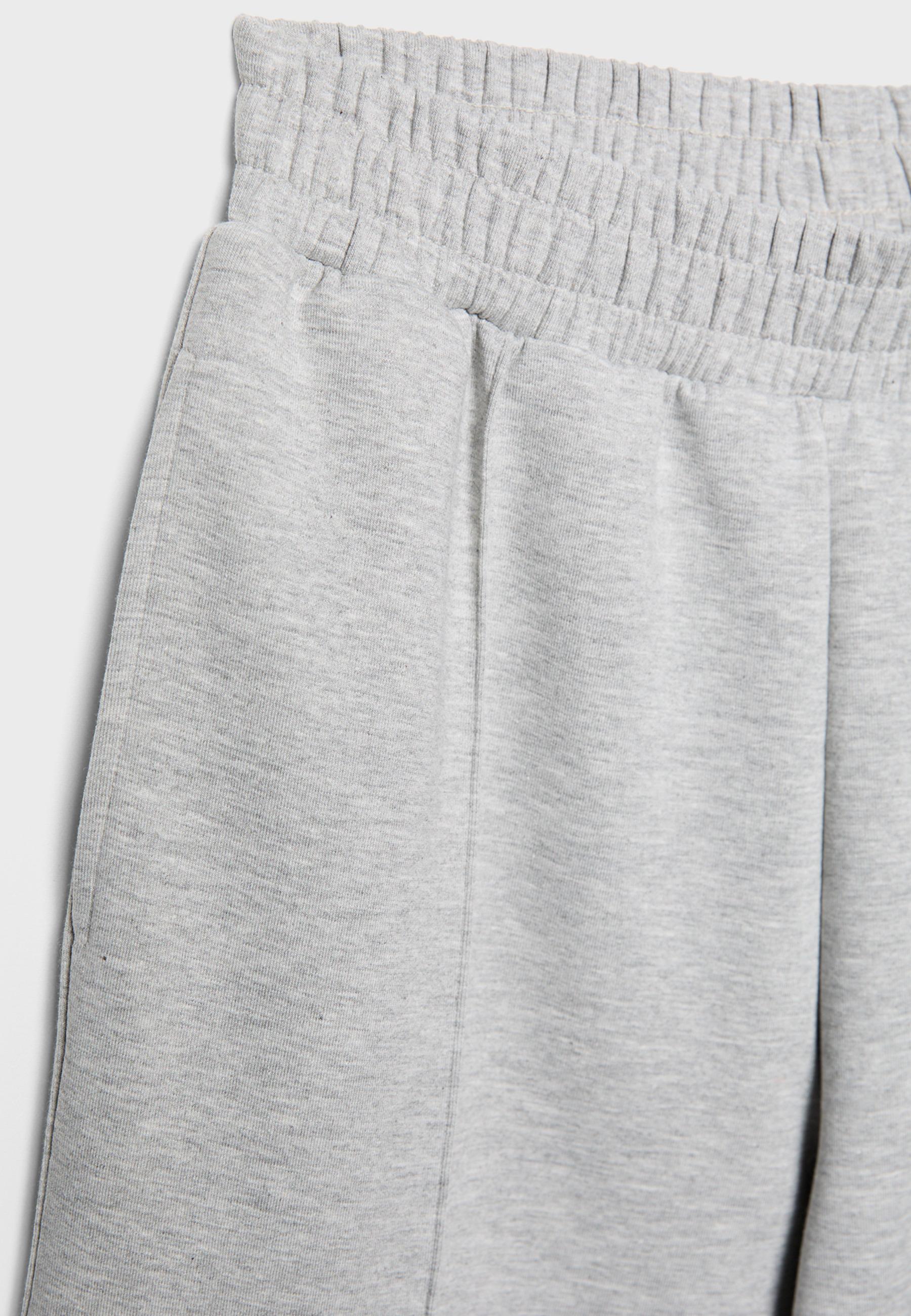 Soft-touch interlock jogger trousers — Grey melange