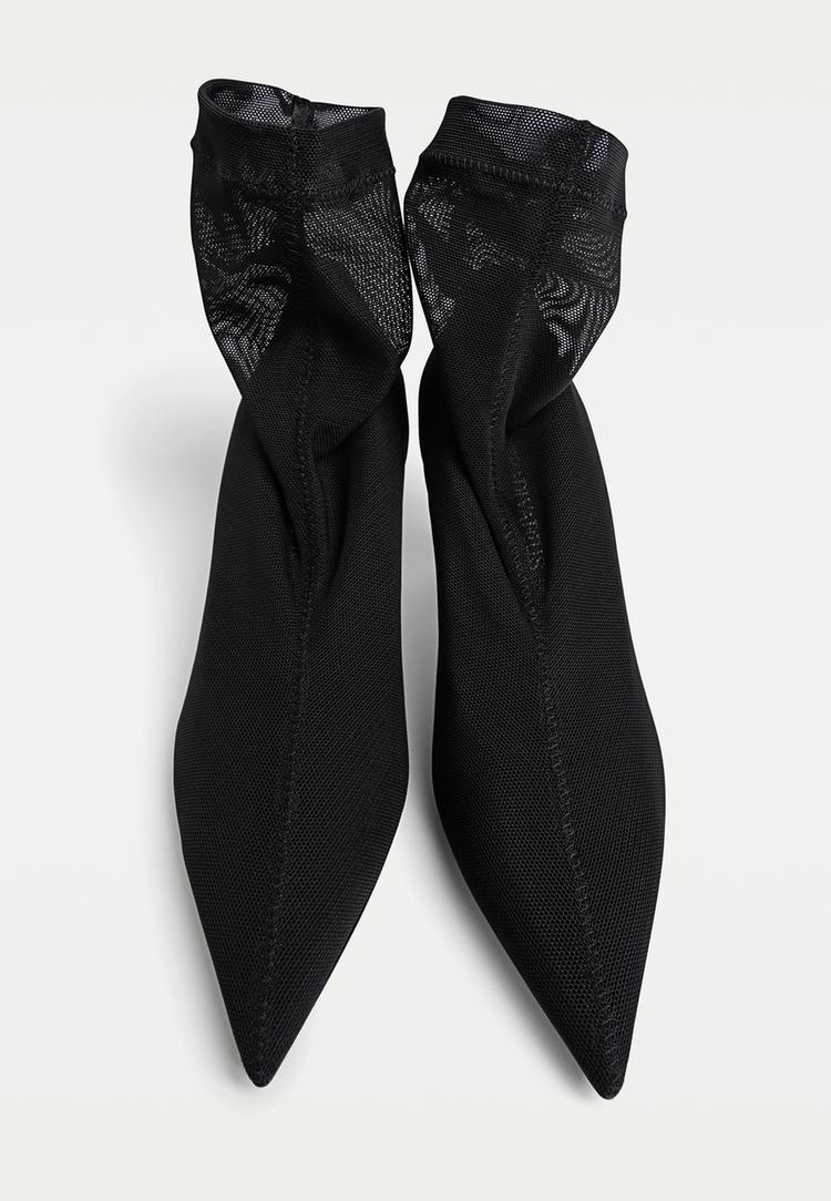 botines tacon fino rejilla