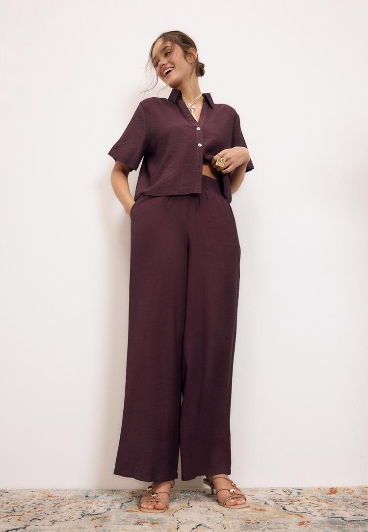 pantalon palazzo cintura ancha