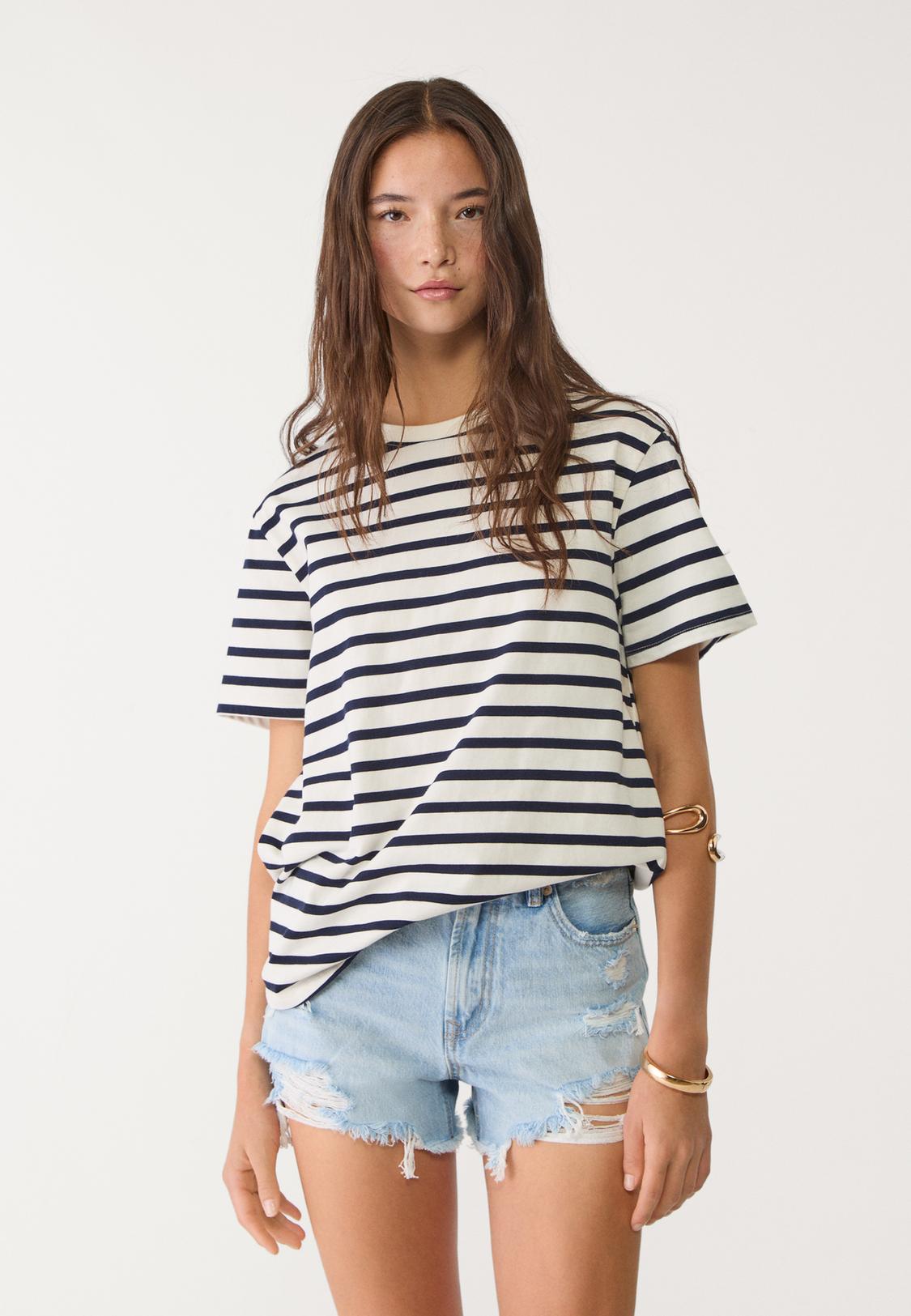 Stradivarius Zalando Short Jeans D63 Wide-leg Jeans With Seams