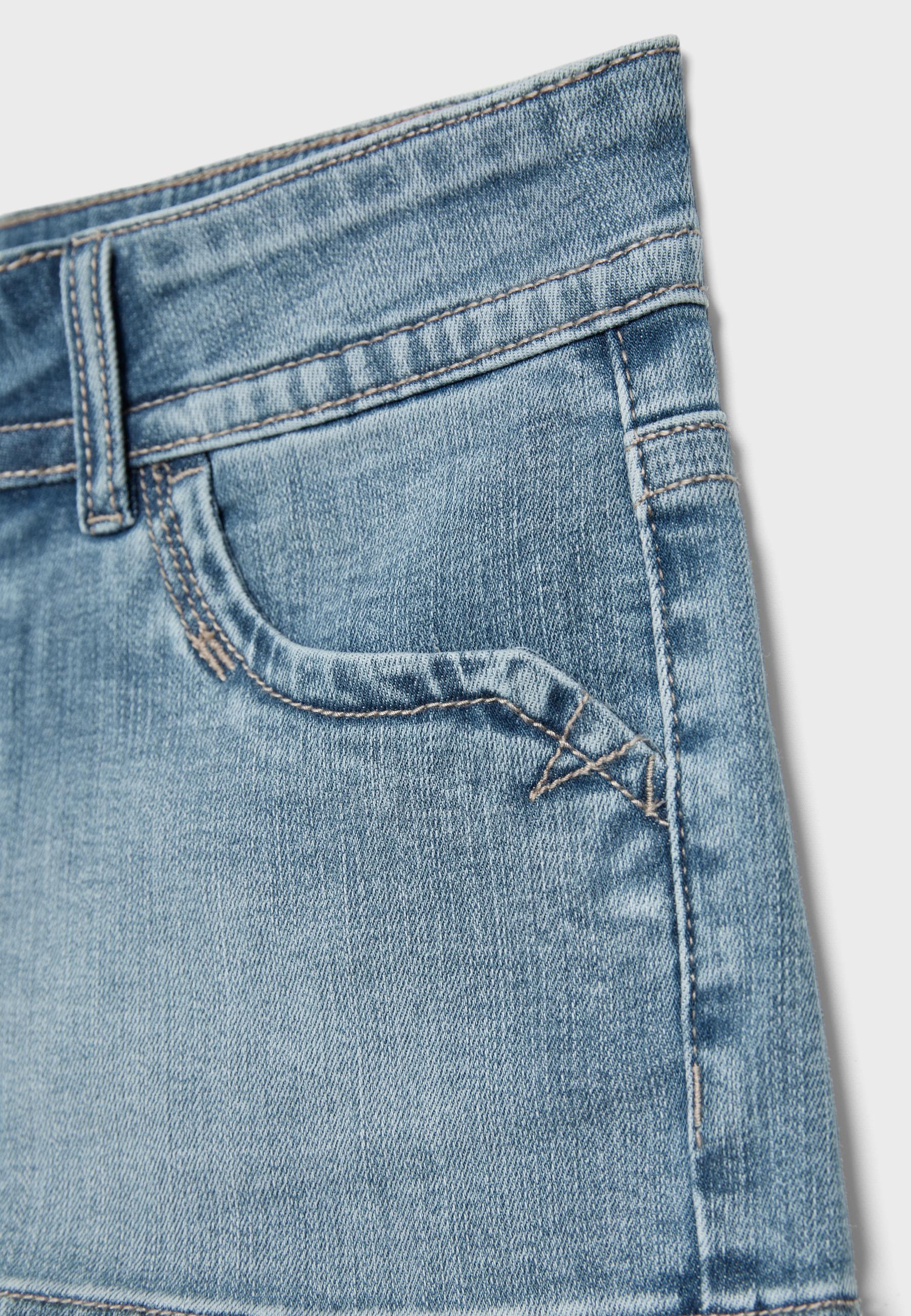 Mini denim shorts with stars — MEDIUM LIGHT BLUE DENIM