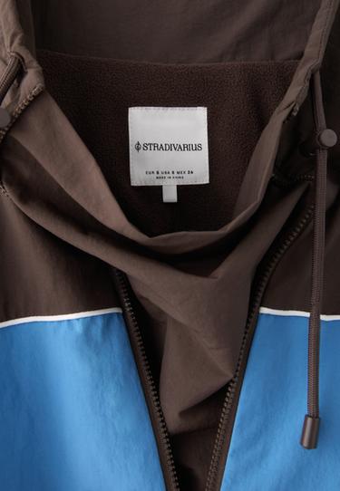 Technical windbreaker with fleece lining — Brown 8