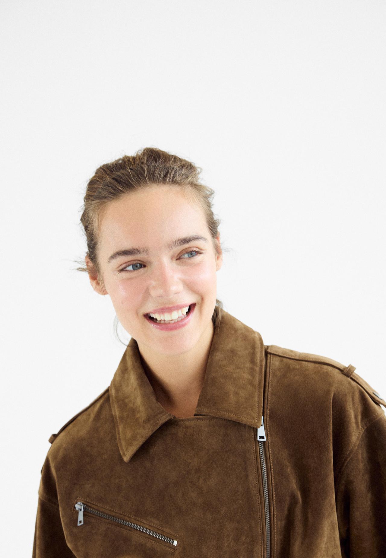 100% leather biker jacket — Brown