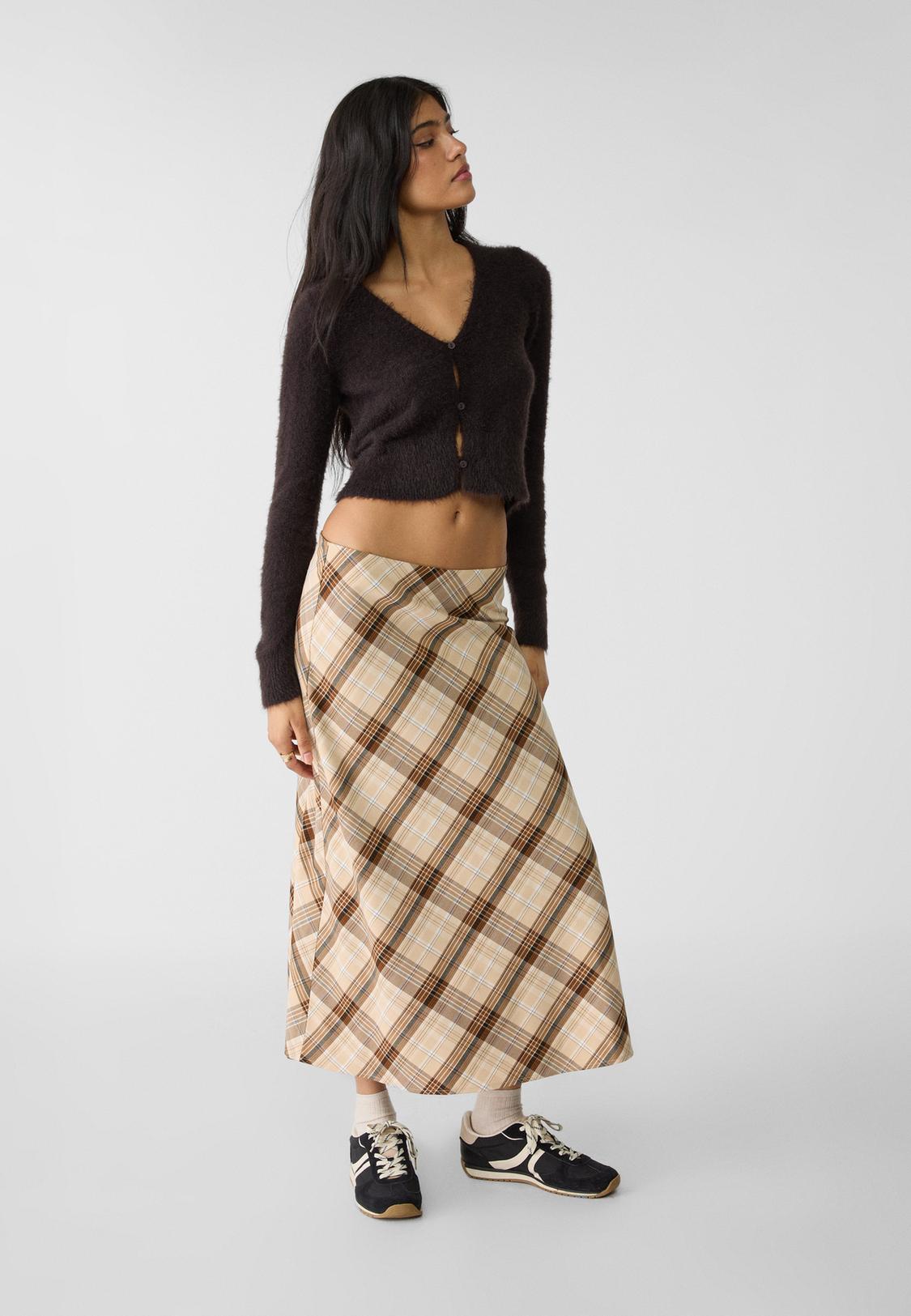 Falda Midi Cuadros Stradivarius Falda Leopardo Midi Cuadros Falda