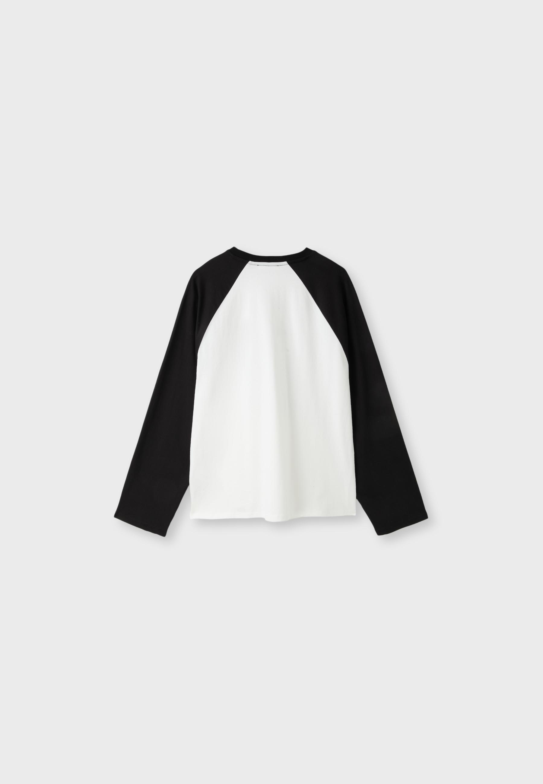 Long sleeve positional raglan T-shirt — Black