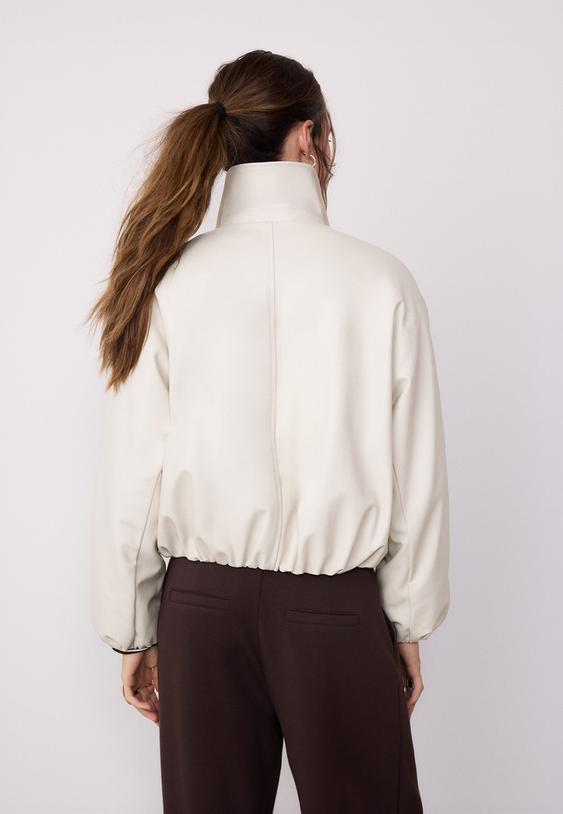 bomber imbottito effetto pelle