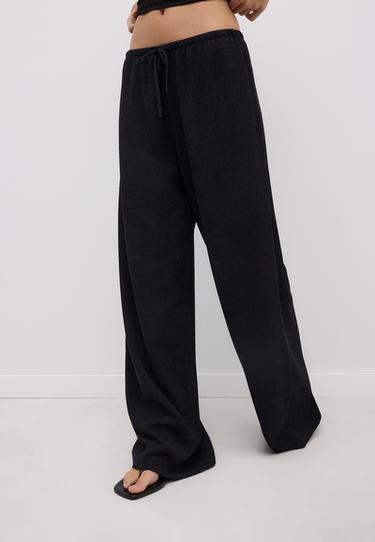 Creased-effect straight trousers — Black 3
