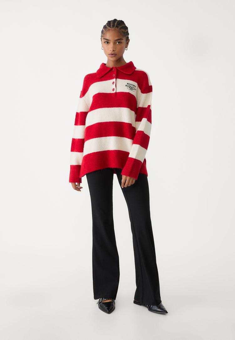 pull polo en maille a boutons