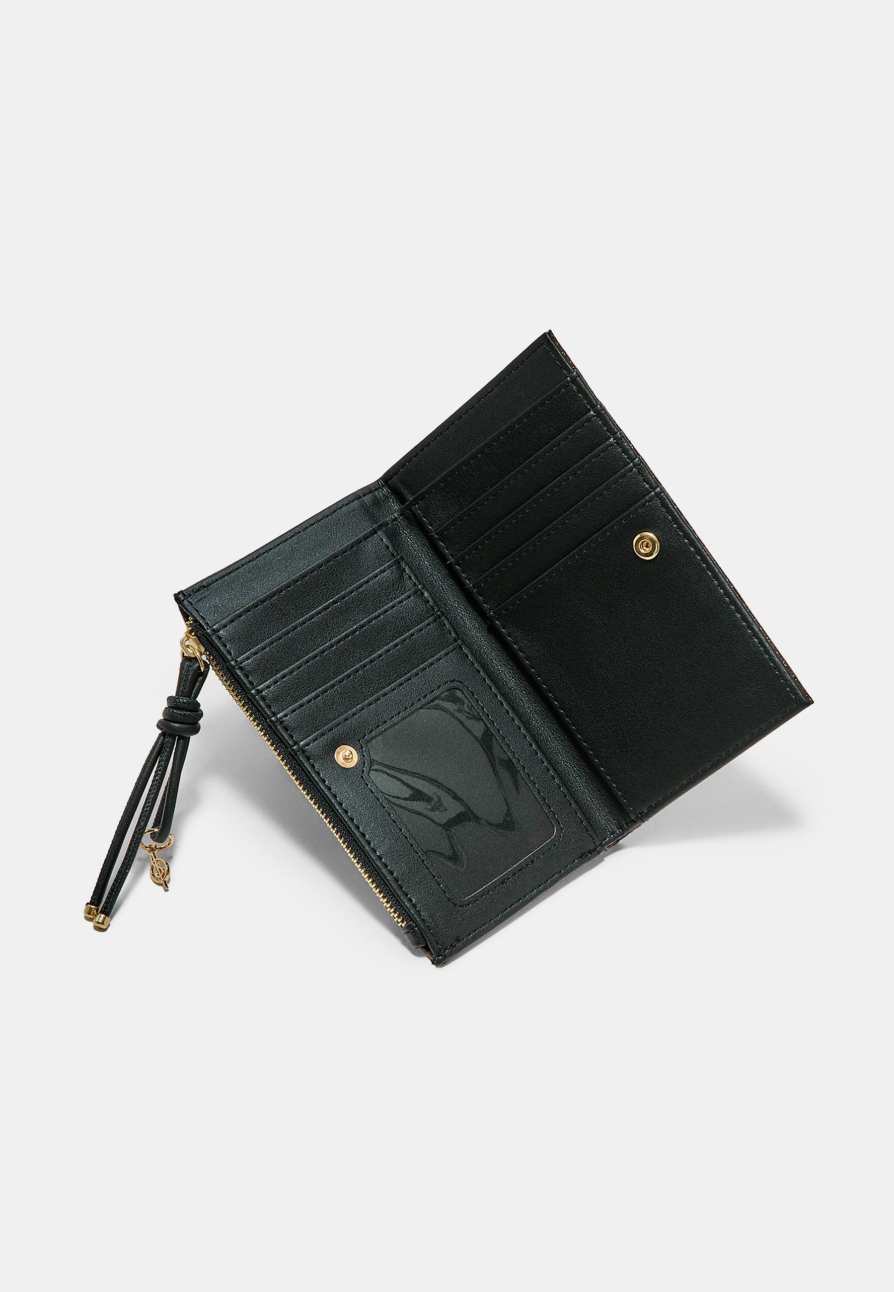 Compact snakeskin print wallet — Brown