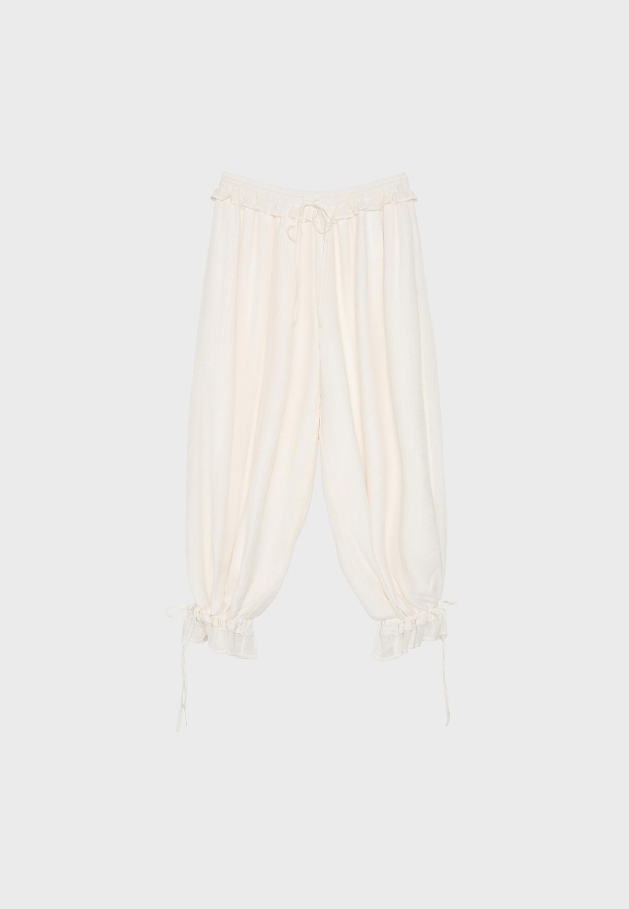 Lace sarouel trousers — Ecru