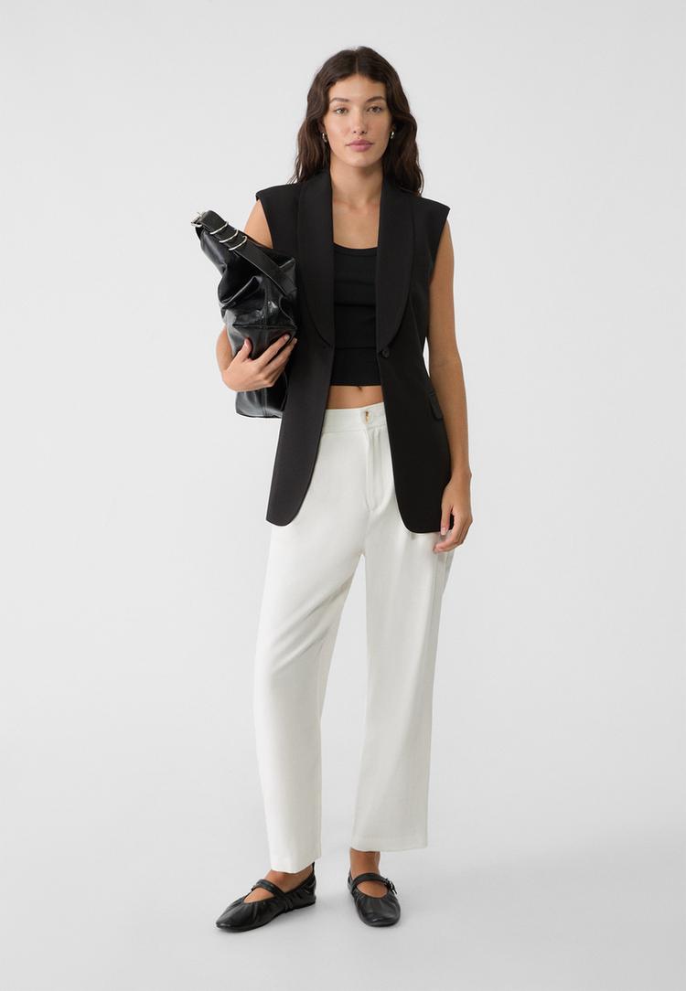 pantalon carrot con lino
