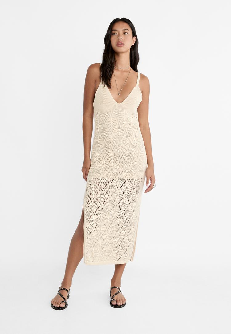 vestido largo crochet tirantes